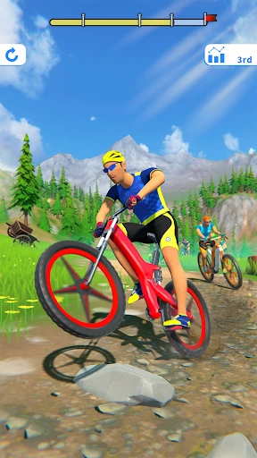 Zjazd ze stromej trasy w BMX Cycle Extreme